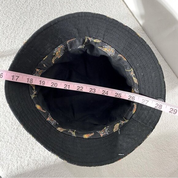 Vintage Black Red Yellow Blue Paisley Bucket Hat - Picture 9 of 9